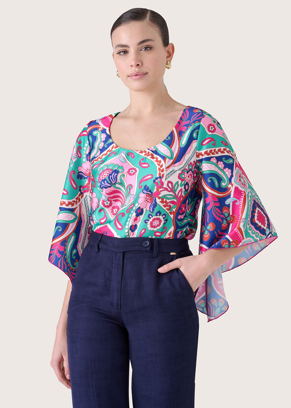 Cassy satin blouse BLUE OLTREMARE  Woman null