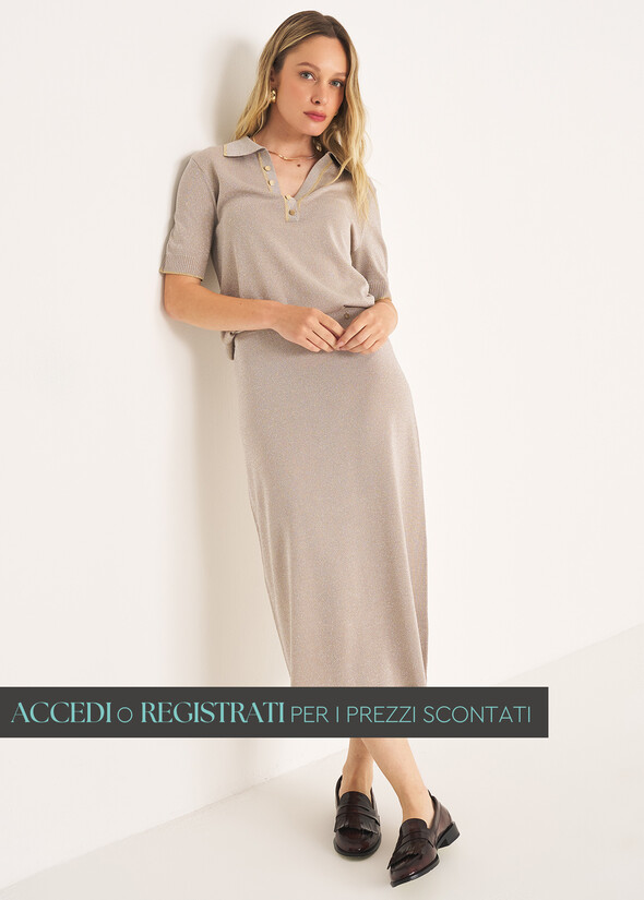 Gonna Ginevra in lurex BEIGE SABBIA Donna null