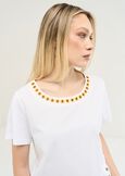 T-shirt Sady in cotone ricamata BIANCO WHITE Donna immagine n. 2