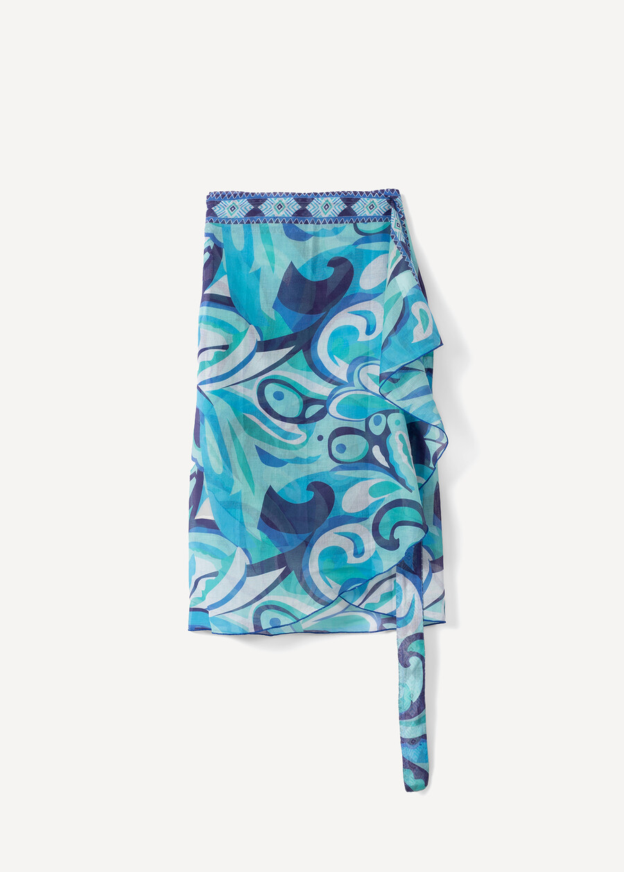 Pareo Perry-A in cotone stampato BLU Donna , immagine n. 4