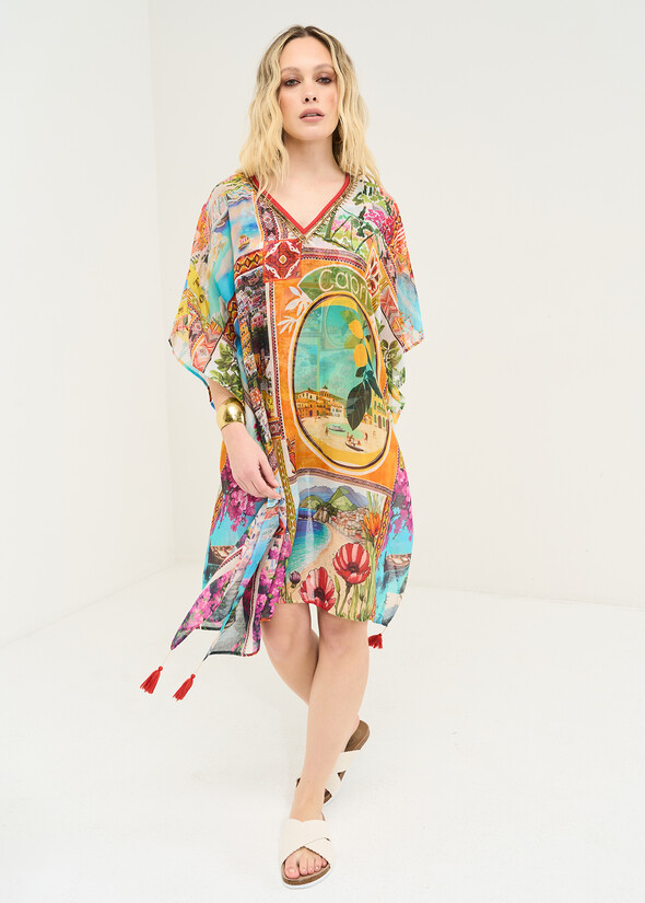 Berenice print kaftan GIALLO MANGO Woman null