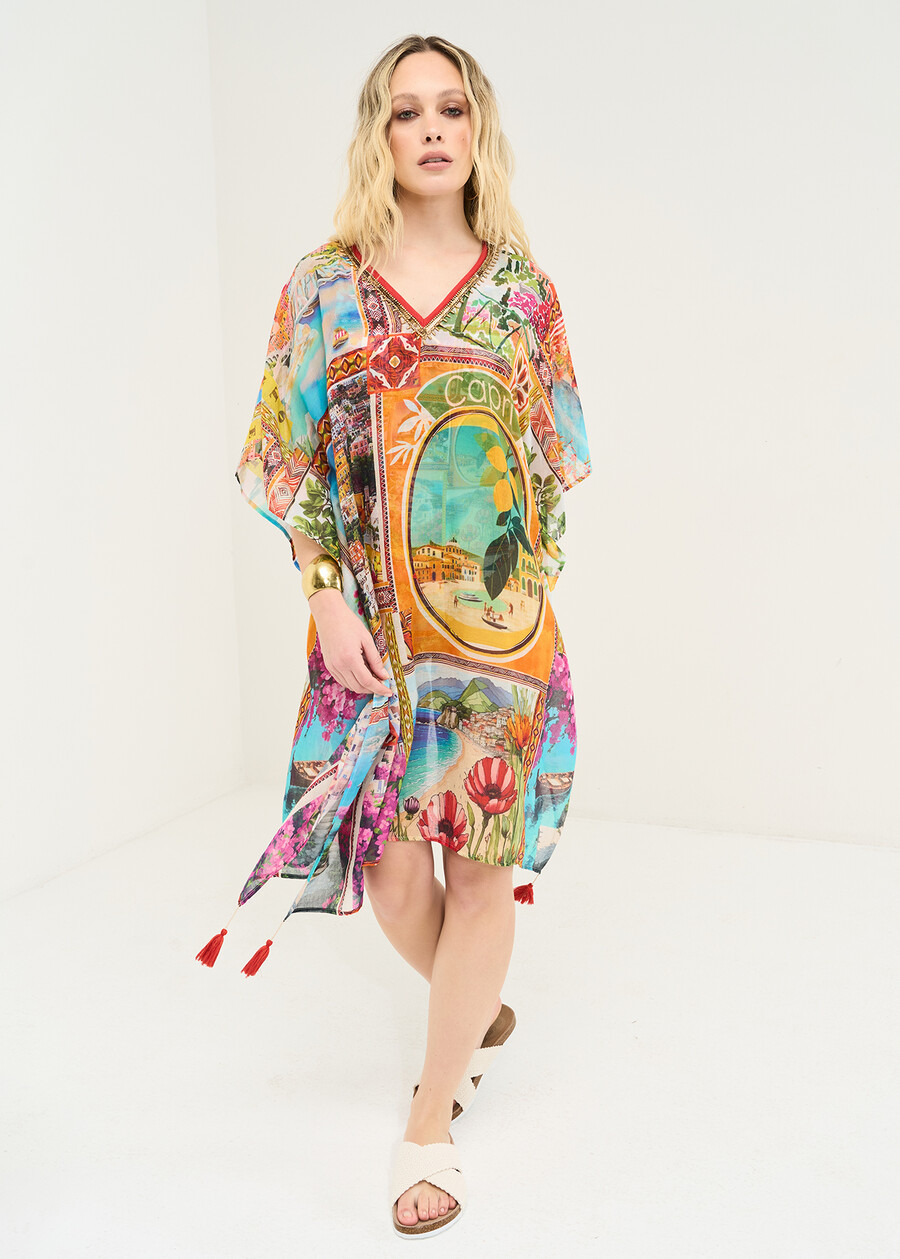 Berenice print kaftan GIALLO MANGO Woman , image number 1