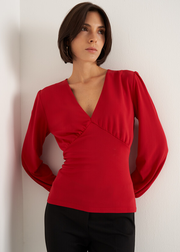 T-shirt Samoa scollo a V T-shirt Samoa scollo a V ROSSO Donna null