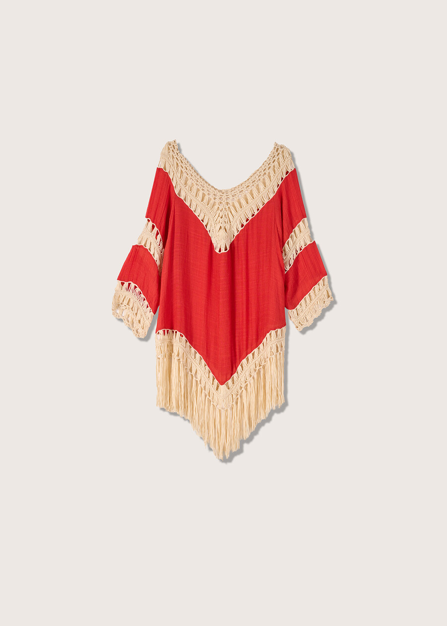 Belial blouse with crochet inserts BEIGE Woman , image number 4