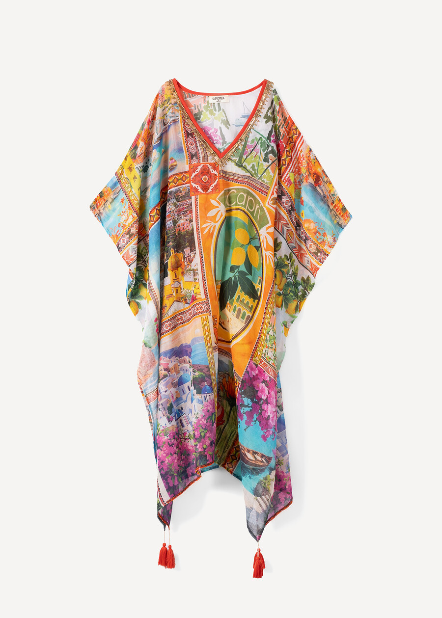 Berenice print kaftan GIALLO MANGO Woman , image number 4