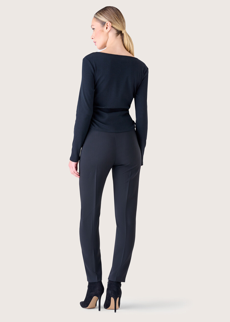 Scarlett technical fabric trousers NERO BLACK Woman , image number 4