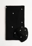 Sarym scarf with micro pearls NERO BLACKBEIGE LATTE Woman image number 4