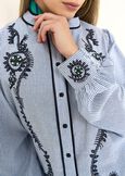 Camicia Caleia a righe con ricami BIANCO WHITE Donna immagine n. 2