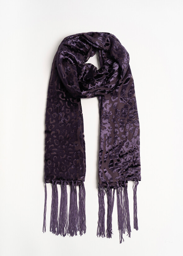 Shannon animalier devoré scarf Shannon animalier devoré scarf VIOLA PRUGNA Woman null