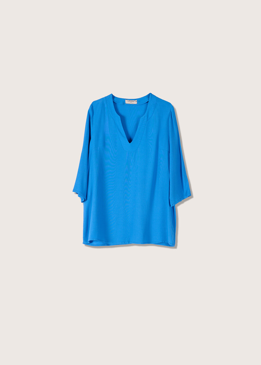 Blusa Cassy in viscosa ecovero BLU CARRIBEAN Donna , immagine n. 5