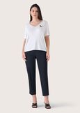Alice cotton blend trousers BIANCO WHITEBLUE OLTREMARE NERO BLACK Woman image number 1