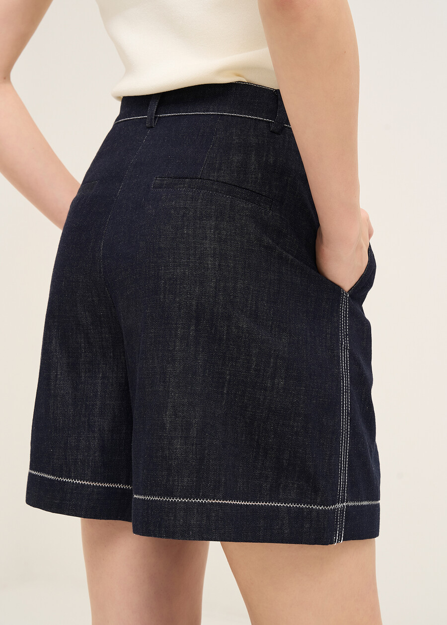 Bermuda Birond in denim leggero DENIM DARK DENIMBIANCO WHITE Donna , immagine n. 4