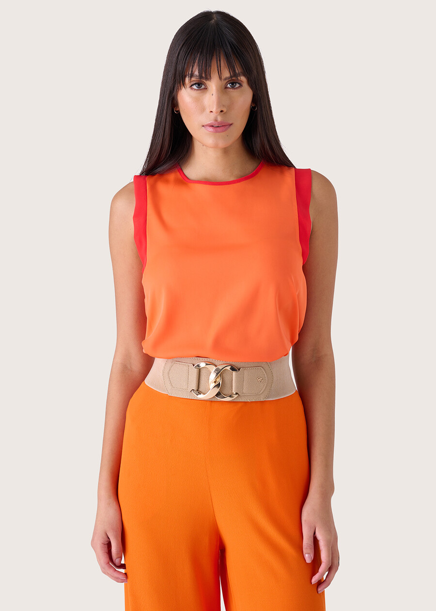 Tobia double fabric top ARANCIO SUNRISE Woman , image number 1