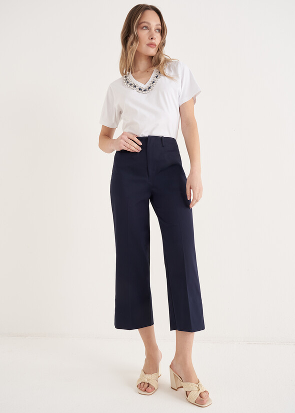 Pantaloni Sara-B in Misto Cotone BLU Donna null