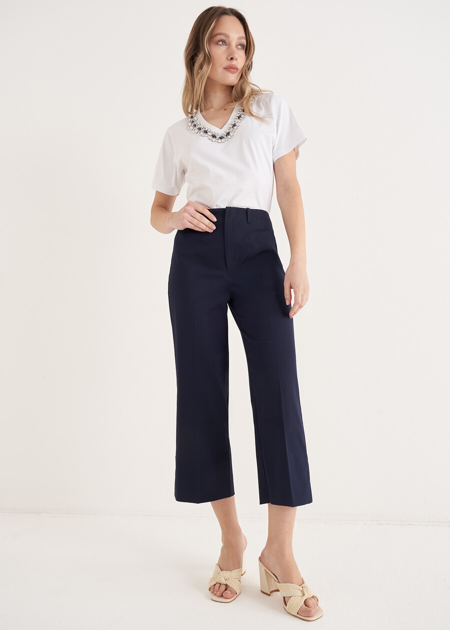 Pantaloni Sara-B in Misto Cotone BLU Donna , immagine n. 1