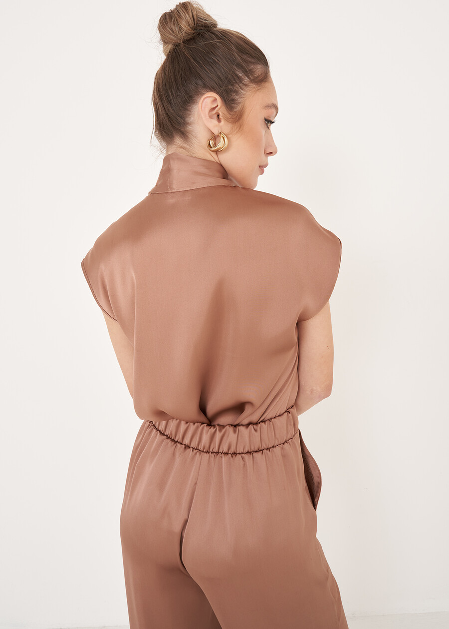 Blusa Cablo In Satin GRIGIO TORTORANERO BLACK Donna , immagine n. 3