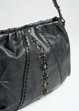 Bossy pebbled leather hobo bag NERO Woman image number 3