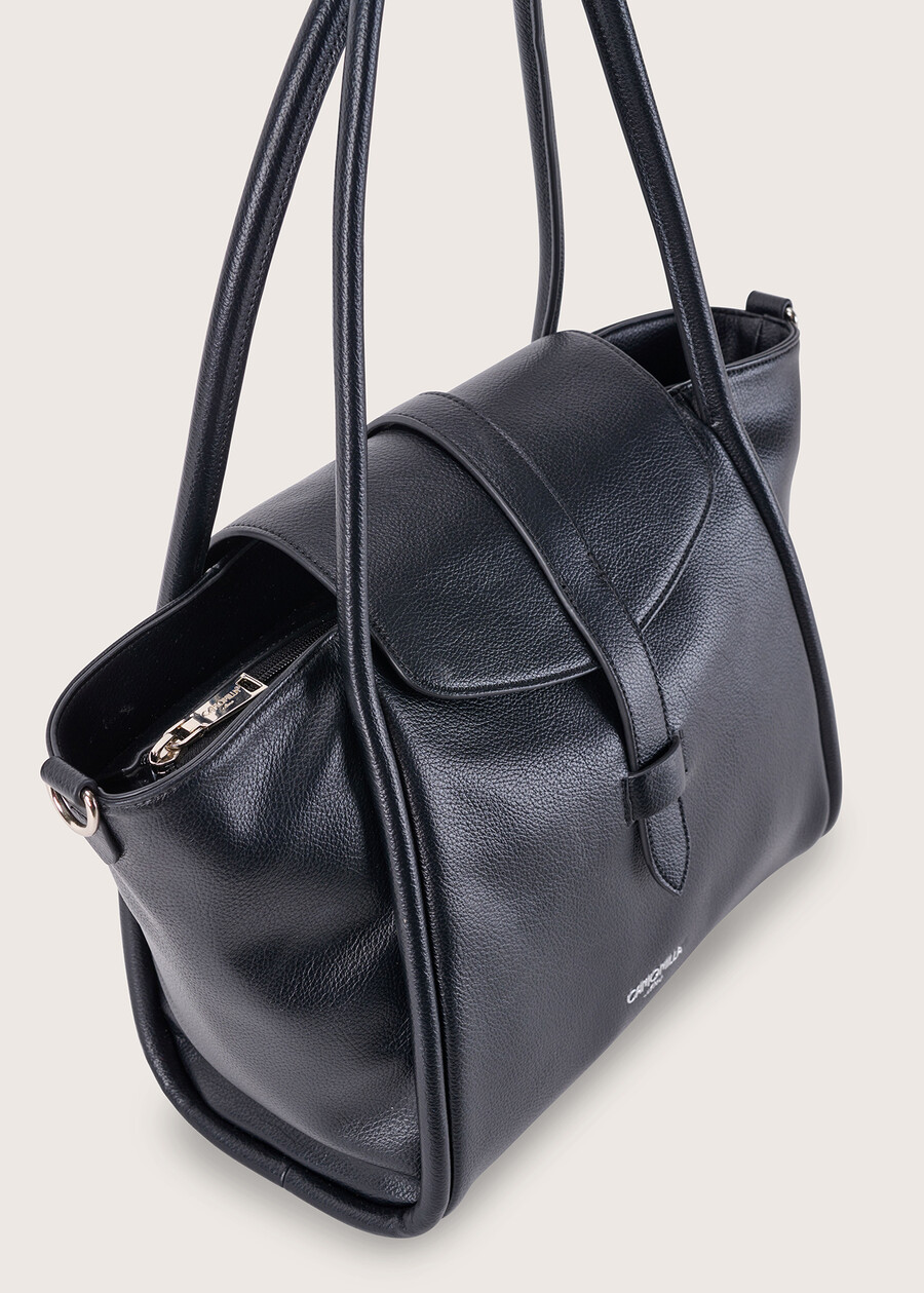 Borsa shopping Bridget in ecopelle NERO BLACKMARRONE CACAO Donna , immagine n. 3
