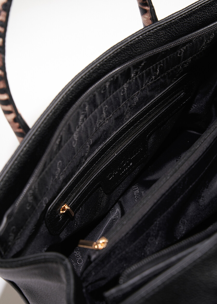 Belly-A faux leather animalier shopping bag NERO BLACK Woman , image number 2