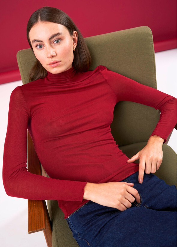 Maglia Stacey in viscosa ROSSO BORDEAUX Donna null