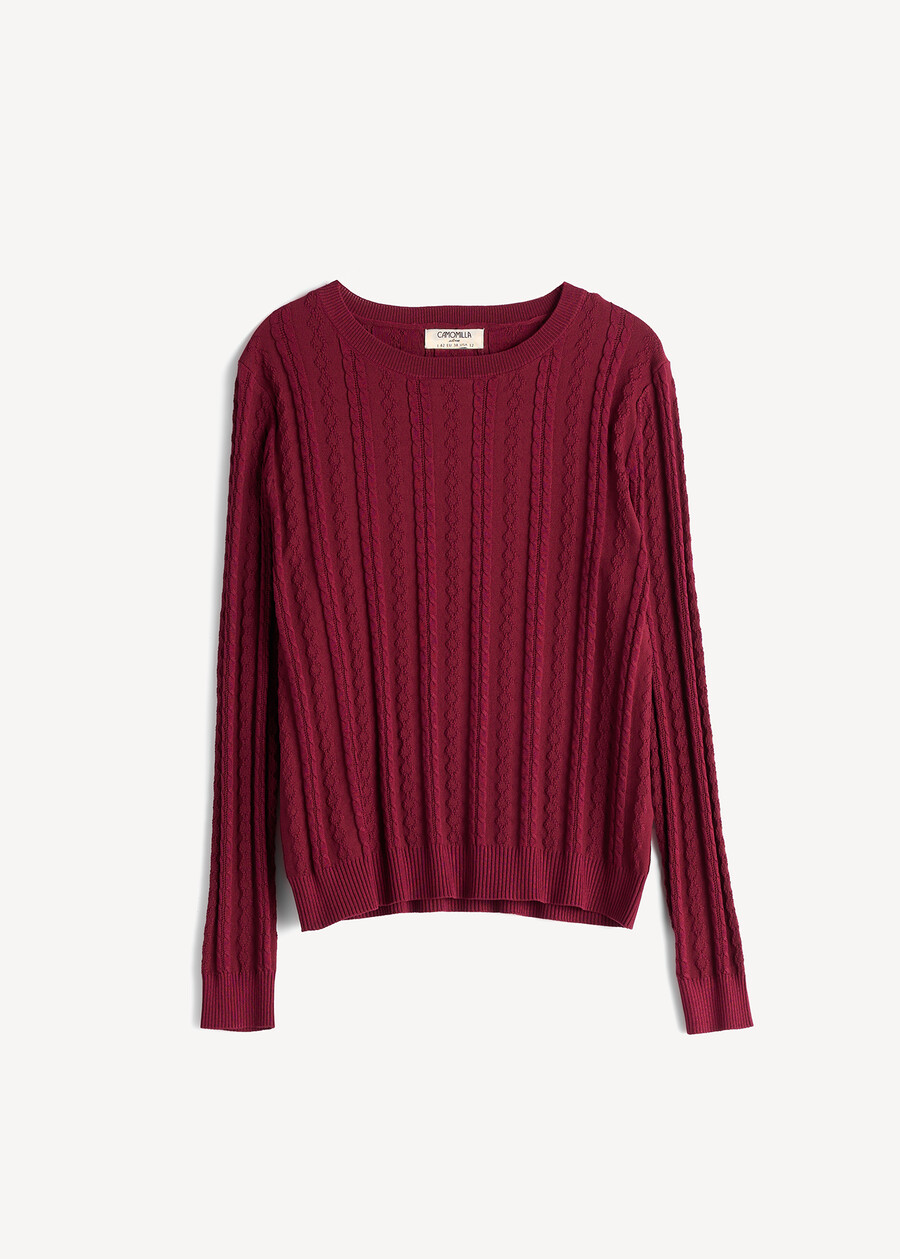 Maglia Mabel a girocollo ROSSO BORDEAUXCELESTE POLVERE Donna , immagine n. 6