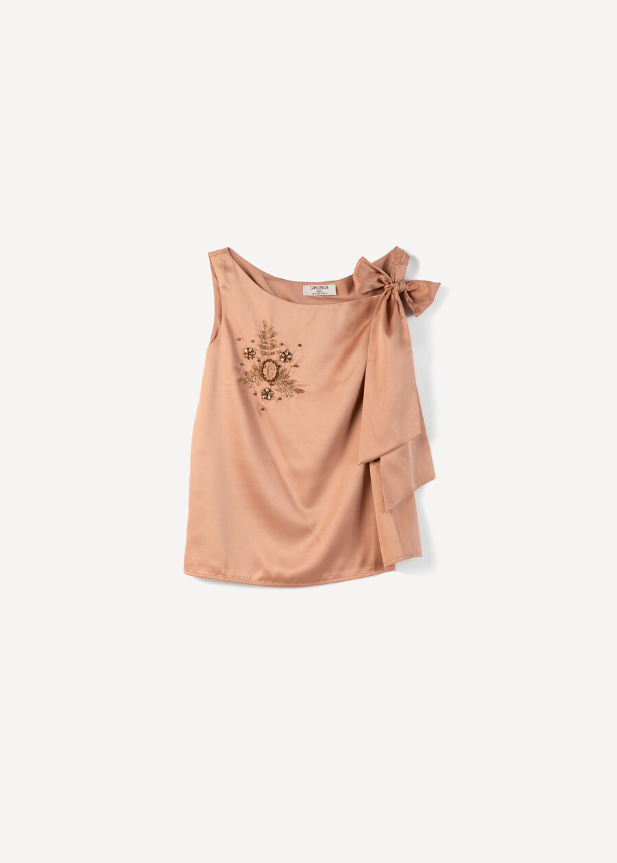 Thomas top with jewel embroidery ARANCIONE Woman , image number 5