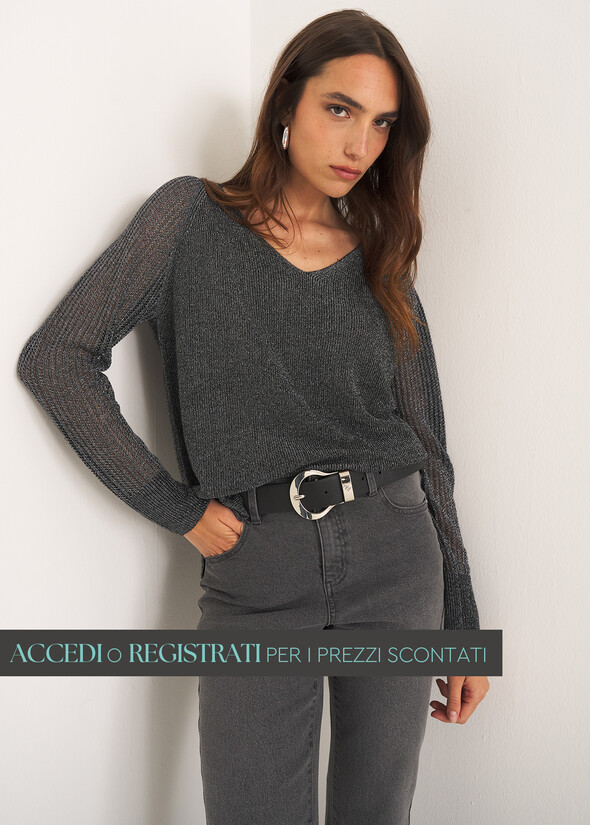 Maglia Mariel in lurex NERO BLACK Donna null