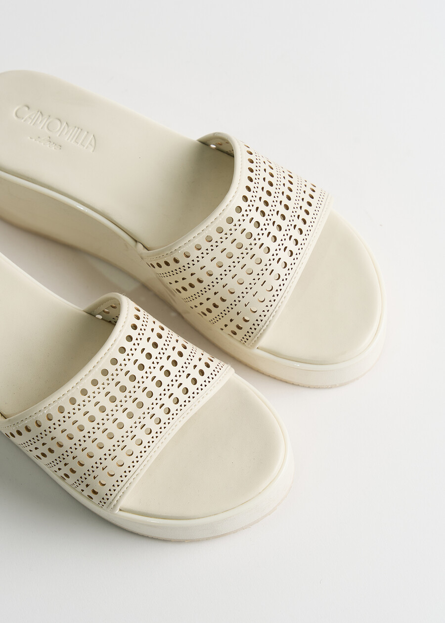 Stanley perforated faux leather sandal BEIGE LATTE Woman , image number 3