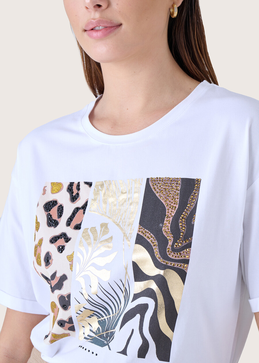 Serena oversize cotton T-shirt BIANCO WHITE Woman , image number 2
