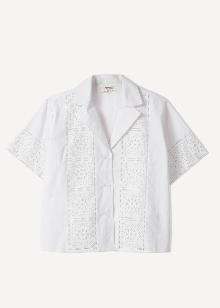 Cammy shirt with openwork embroidery BIANCO WHITE Woman , image number 5