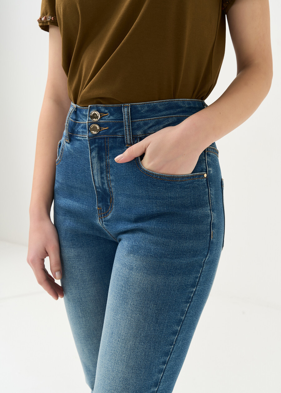 Kate skinny double waistband jeans DENIM MEDIUM DENIM Woman , image number 3