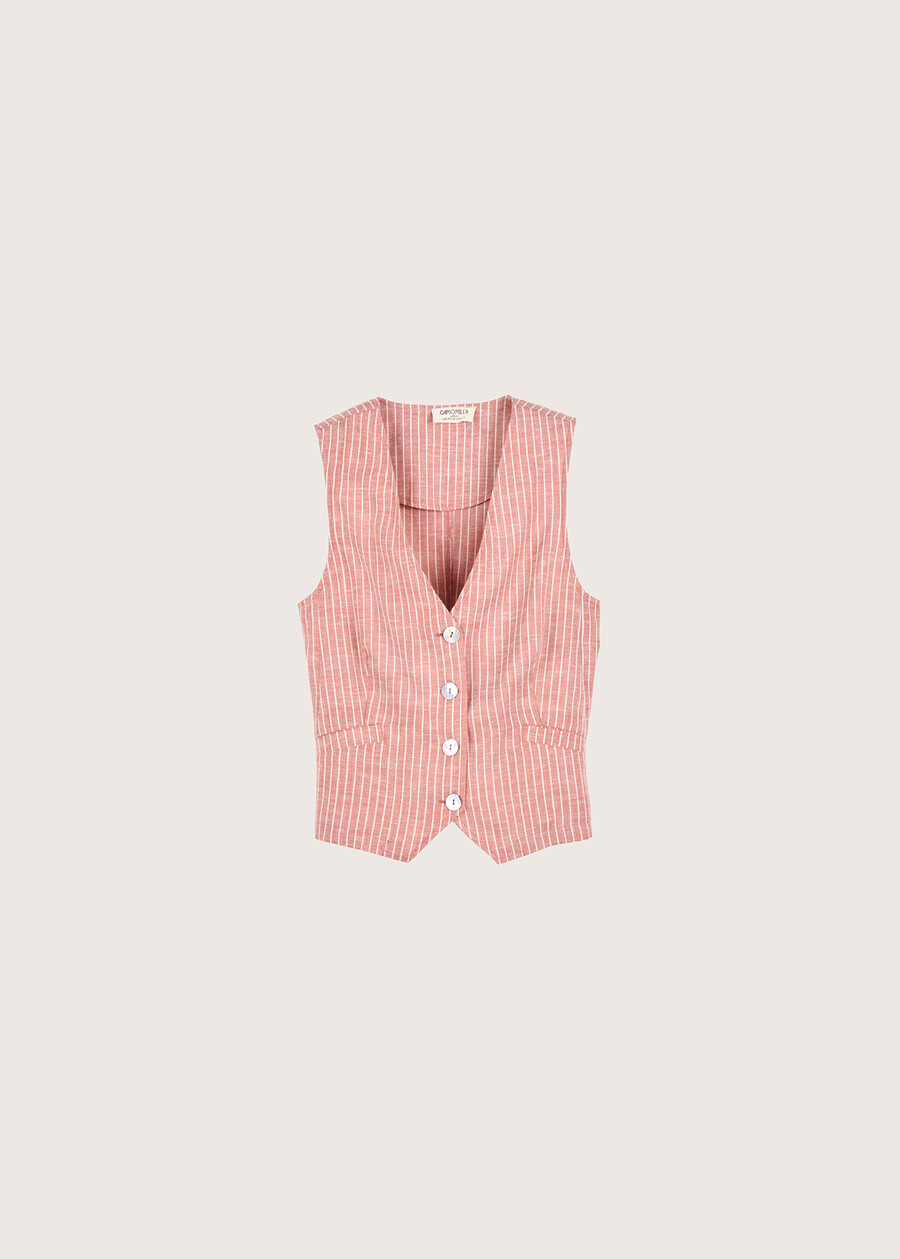 Gela cotton blend vest ROSSO CHIANTI Woman , image number 5
