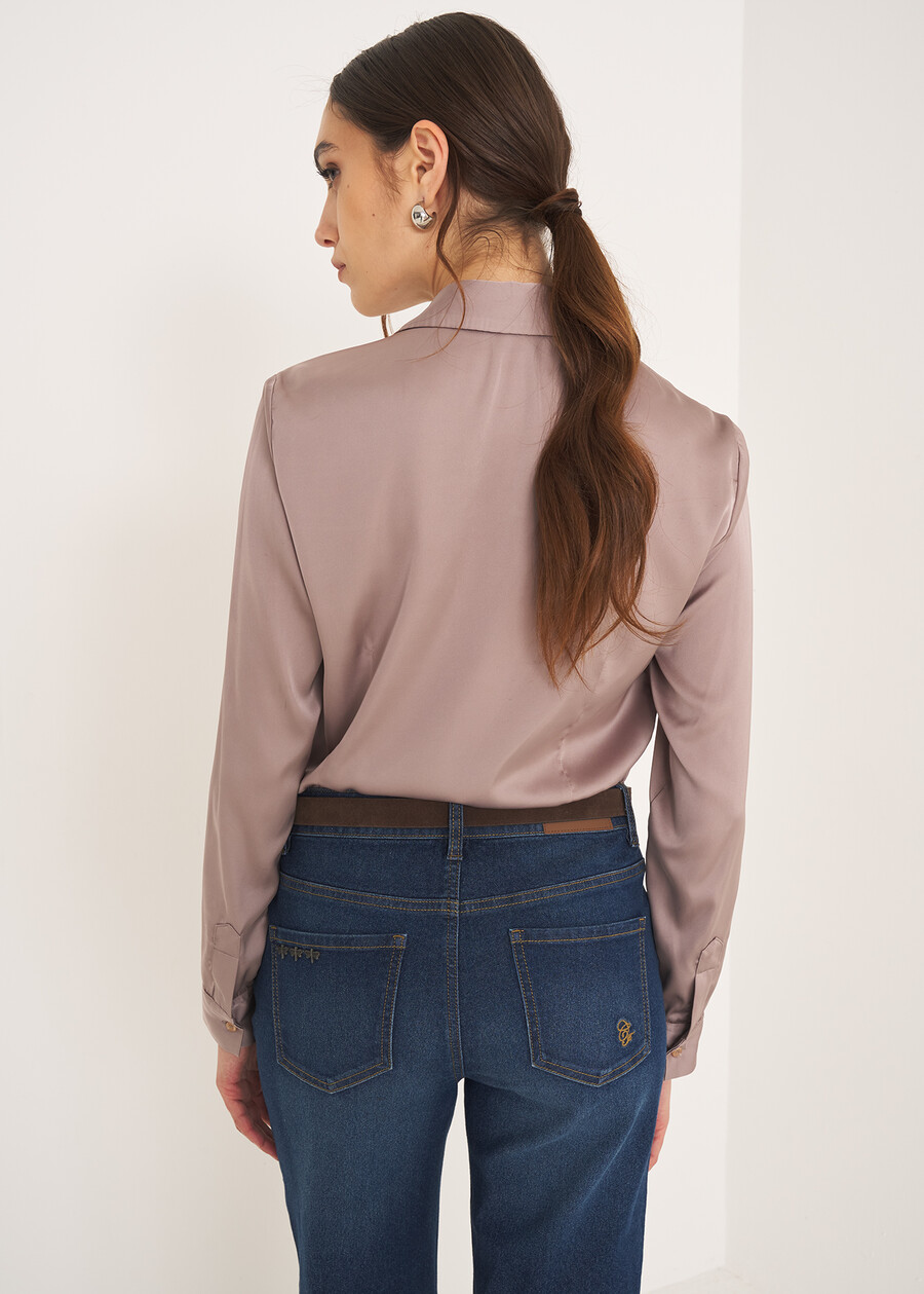Alessia-B satin shirt BEIGE MOUSSE Woman , image number 3