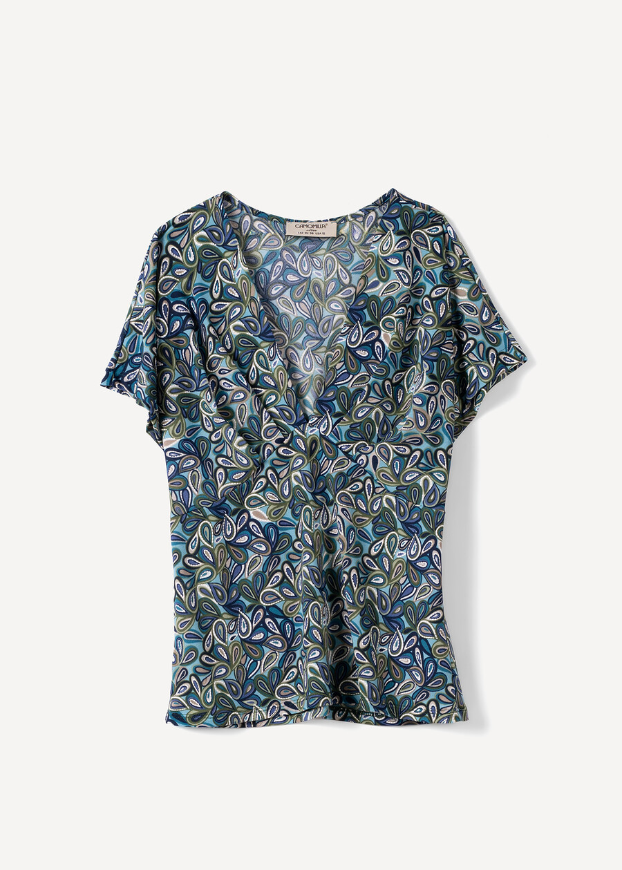 Sand V-neck T-shirt BLU Woman , image number 5