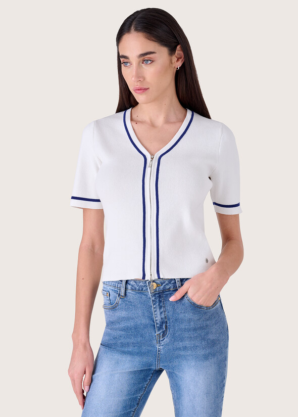 Connie 100% cotton cardigan BIANCO Woman null