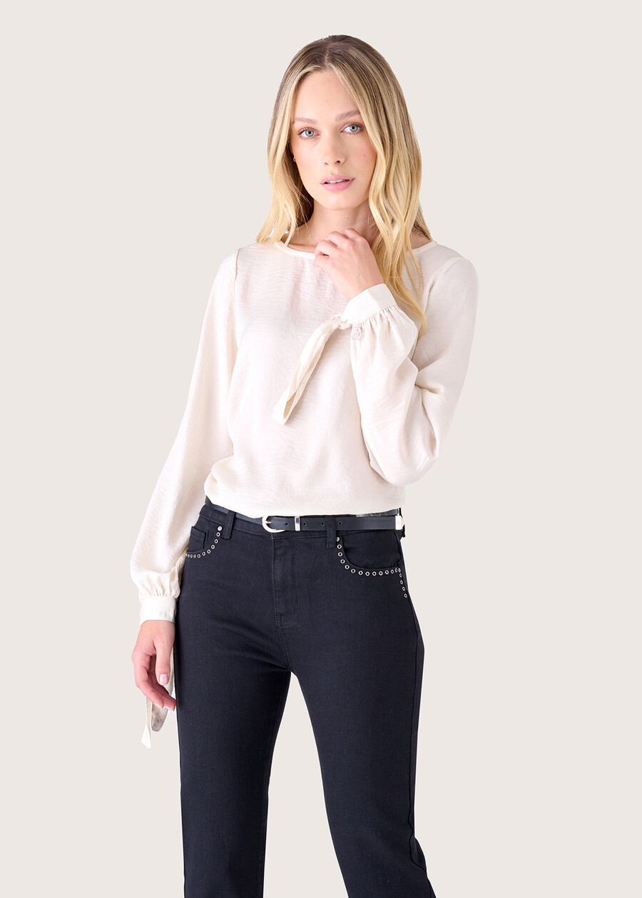 Blusa Clin in satin BEIGE LATTEBLUE COLONIAL Donna , immagine n. 1