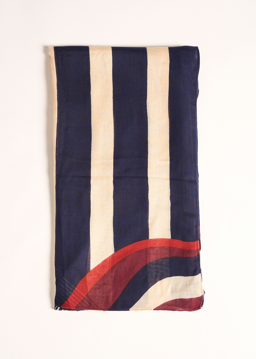 Suemi viscose scarf BLU MIDNIGHTNERO BLACK Woman , image number 1