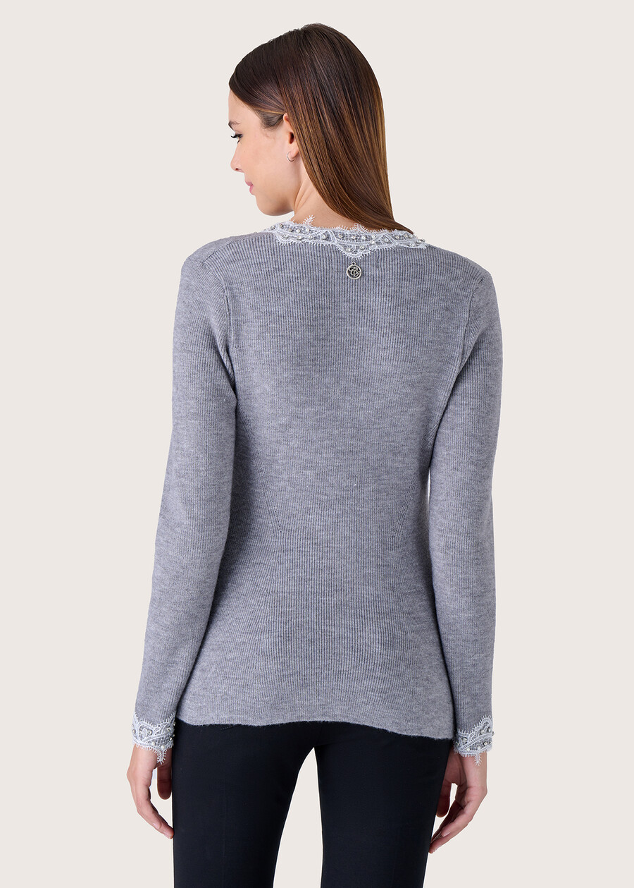 Maglia Meret effetto cardigan GRIGIO MEDIUM GREY Donna , immagine n. 3