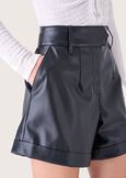 Britney eco-leather bermuda shorts NERO BLACK Woman image number 4