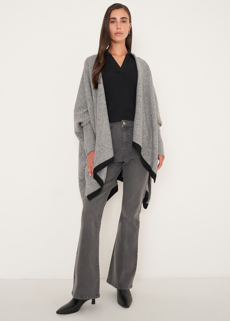 Mantella Melanie con bordo a contrasto GRIGIO MEDIUM GREYBEIGE TAUPE Donna , immagine n. 4