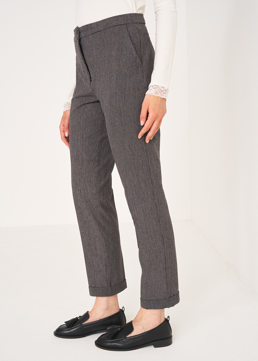 Paulin checked trousers MARRONE Woman , image number 3