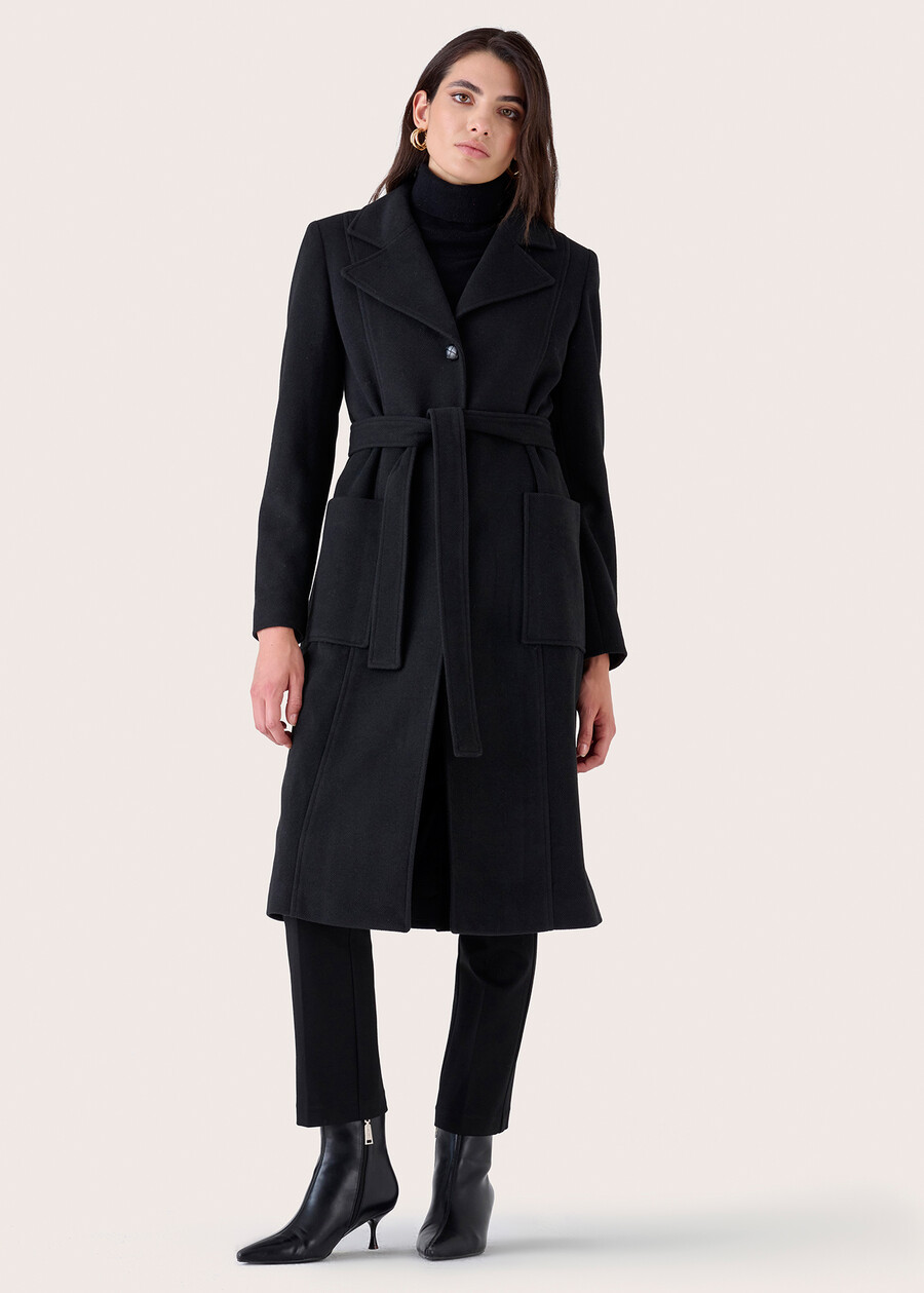 Cappotto Camillo in panno NERO BLACKBEIGE GREIGE Donna , immagine n. 2
