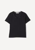 Sierra T-shirt With Chiffon Detail BEIGE SABBIANERO BLACK Woman image number 4