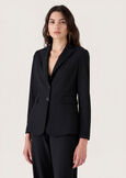 Giselle technical fabric blazer NERO BLACKBEIGE GESSOBLU Woman image number 1