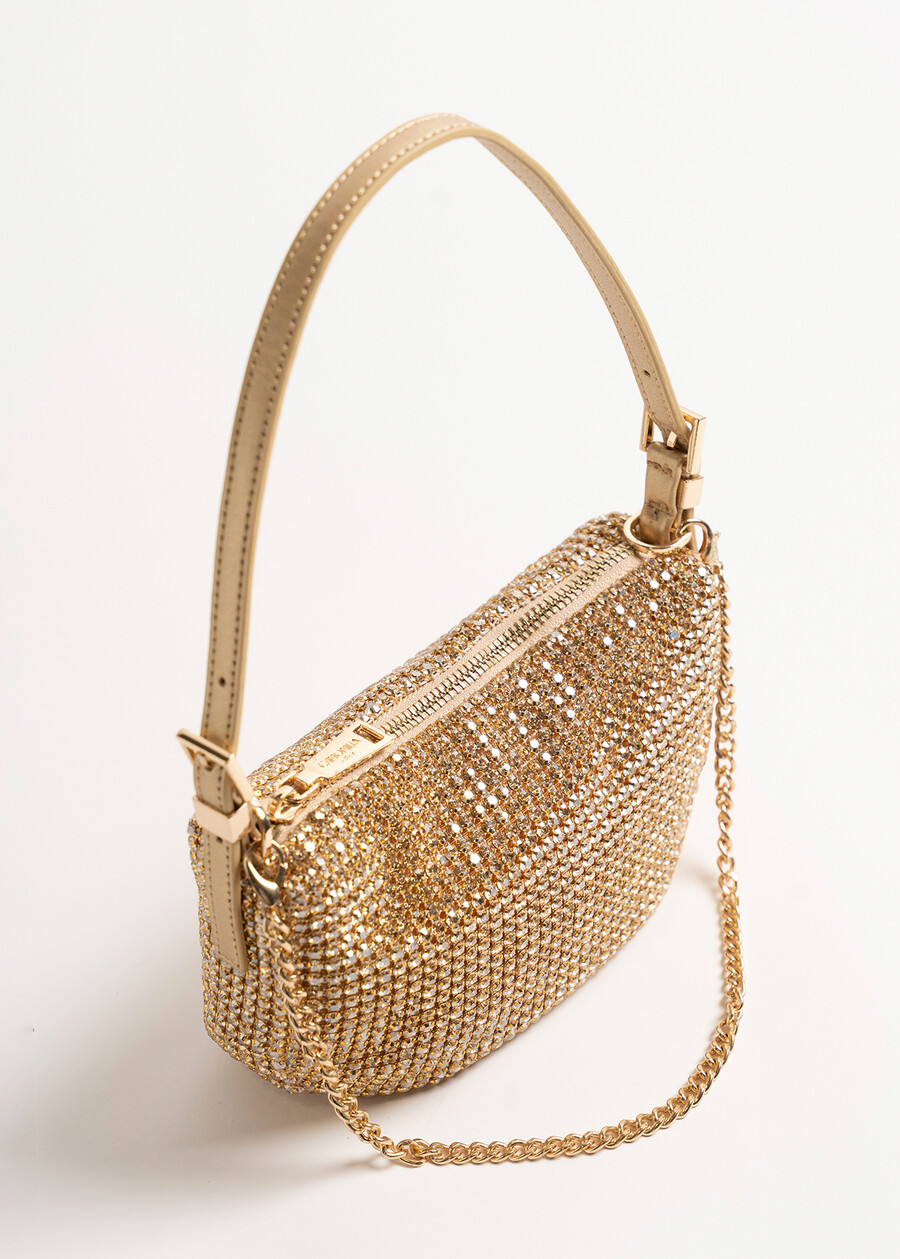 Pochette Barbara con cristalli GOLDGRIGIO SILVER  Donna , immagine n. 3