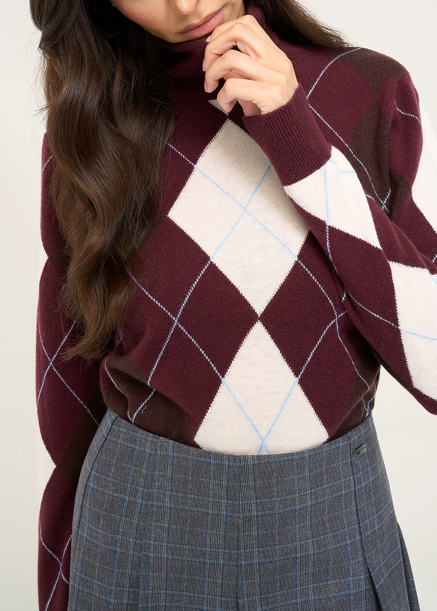 Minny Argyle pattern knit WNLAT Woman , image number 3