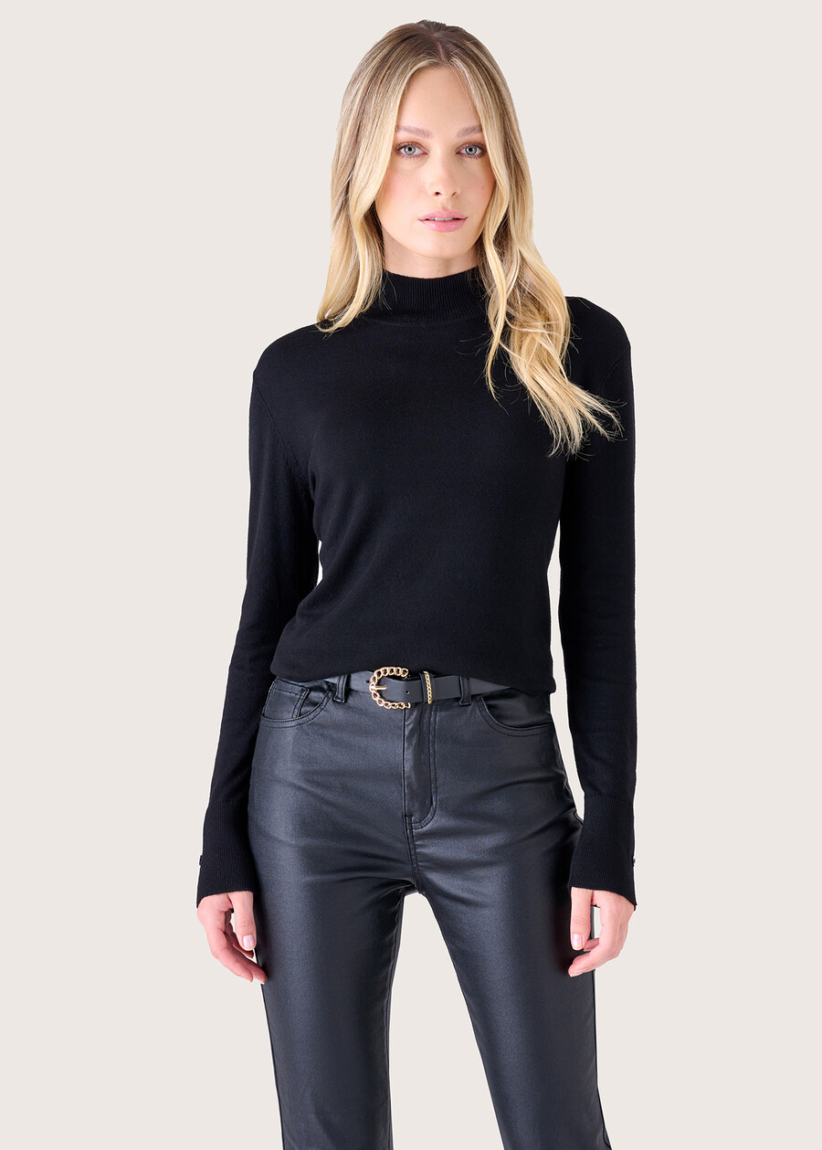 Madyson tround neck jersey NERO BLACKVERDE AVOCADO Woman , image number 1