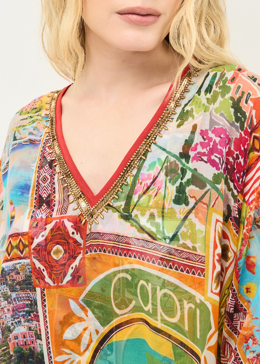 Berenice print kaftan GIALLO MANGO Woman , image number 2