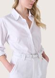 Calla linen and cotton shirt BIANCO WHITEBLUE OLTREMARE  Woman image number 3