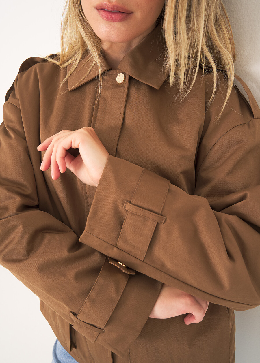 Gary jacket with hidden zip MARRONE TERRABLU GRAFITE Woman , image number 2